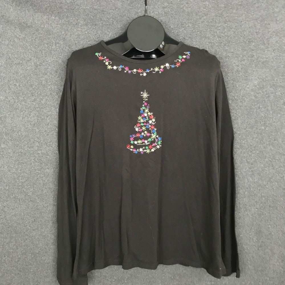 Long sleeve black Christmas T-shirt